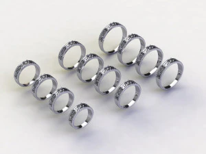12 Different Ring Size US 3D Model