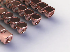 48 Ring Signet Different Size 3D Model