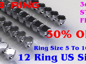 48 Ring Signet Different Size 3D Model