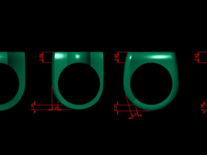 48 Ring Signet Different Size 3D Model