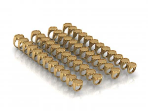 48 Ring Signet Different Size 3D Model