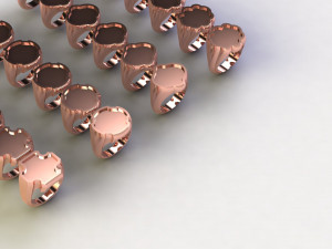 48 Ring Signet Different Size 3D 模型