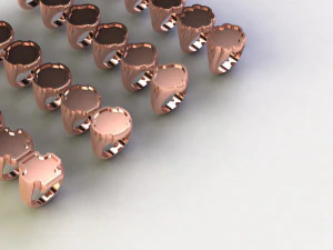 48 Ring Signet Different Size 3D Model