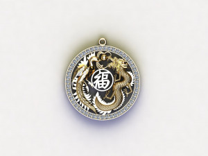 Dragon and Phoenix Pendant 3D Модель