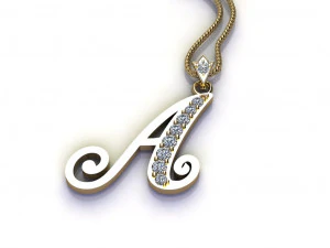 Alphabets letter A pendant 3D Model