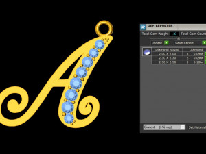 Alphabets letter A pendant 3D Model