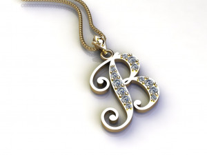 Alphabets letter B pendant 3D Model
