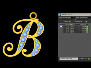 Alphabets letter B pendant 3D Model