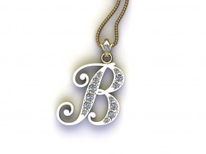 Alphabets letter B pendant 3D Model