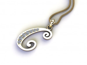 Alphabets letter C pendant 3D मॉडल