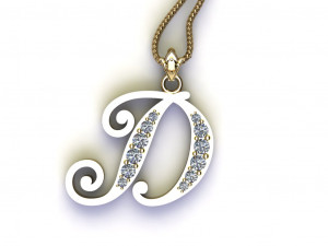 Alphabets letter D pendant 3D Model