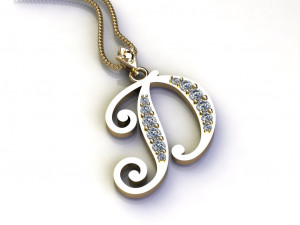 Alphabets letter D pendant 3D Model