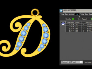 Alphabets letter D pendant 3D Model