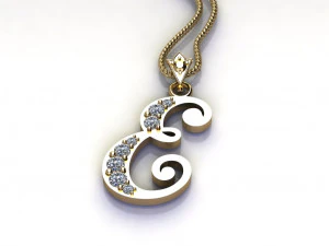 Alphabets letter E pendant 3D Model
