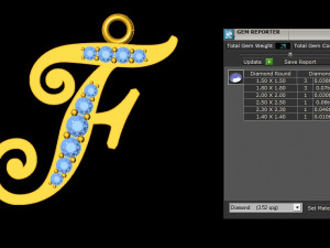 Alphabets letter F pendant 3Dモデル
