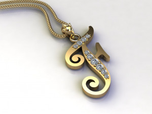 Alphabets letter F pendant 3Dモデル