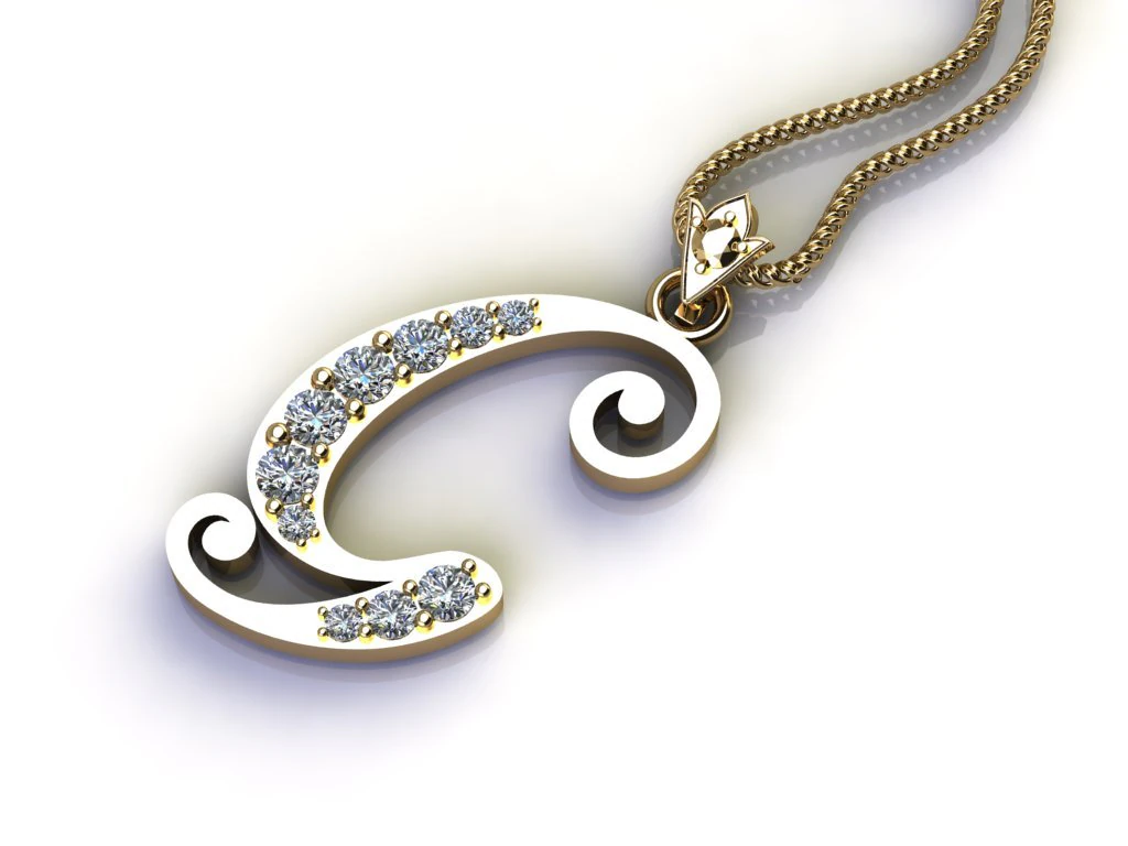 Alphabets letter G pendant 3D Model .c4d .max .obj .3ds .fbx .stl .blend 
