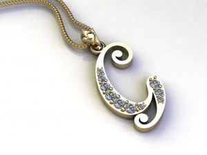 Alphabets letter G pendant 3D Model