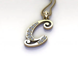 Alphabets letter G pendant 3D Model