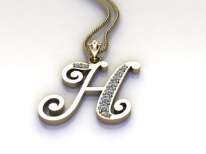 Alphabets letter H pendant 3D Model