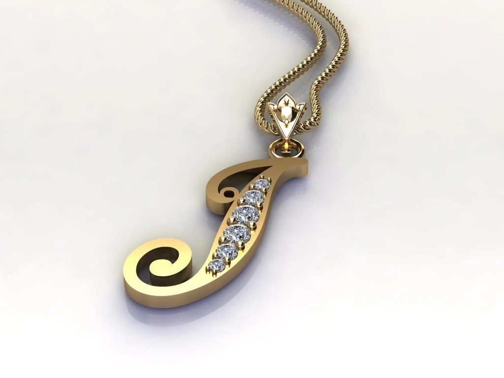 Alphabets letter I pendant 3D Model .c4d .max .obj .3ds .fbx .stl .blend 