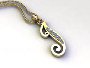 Alphabets letter I pendant 3D Model