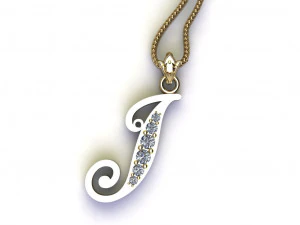 Alphabets letter I pendant 3D Model