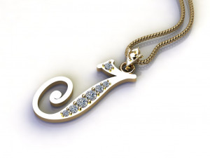 Alphabets letter J pendant Modèle 3D