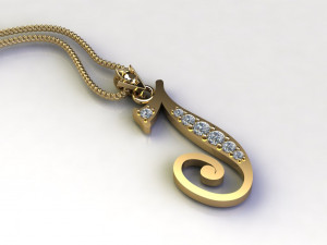 Alphabets letter J pendant Modèle 3D