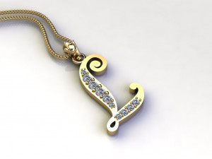 Alphabets letter L pendant 3D 모델