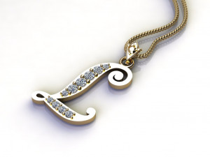 Alphabets letter L pendant 3D Model