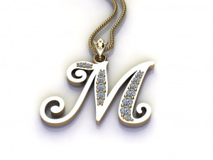 Alphabets letter M pendant 3D Модель
