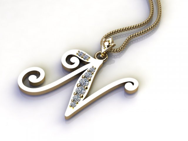 Alphabets letter N pendant Modelo 3D .c4d .max .obj .3ds .fbx .stl .blend 