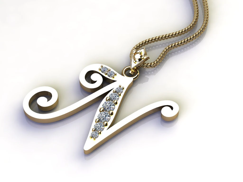 Alphabets letter N pendant 3D Model .c4d .max .obj .3ds .fbx .stl .blend 