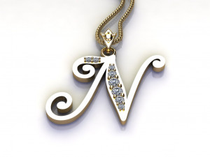 Alphabets letter N pendant Modelo 3D