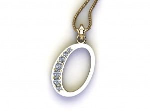 Alphabets letter O pendant 3D Model