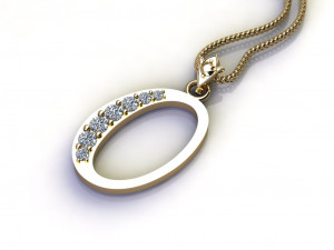 Alphabets letter O pendant 3D Model