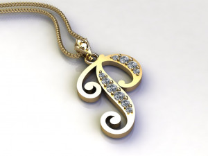 Alphabets letter P pendant 3D Model