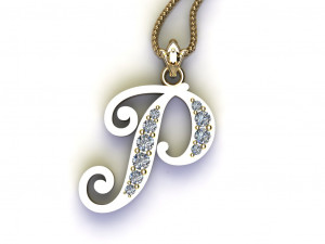 Alphabets letter P pendant 3D Model