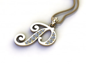 Alphabets letter P pendant 3D Model