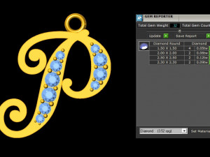 Alphabets letter P pendant 3D Model