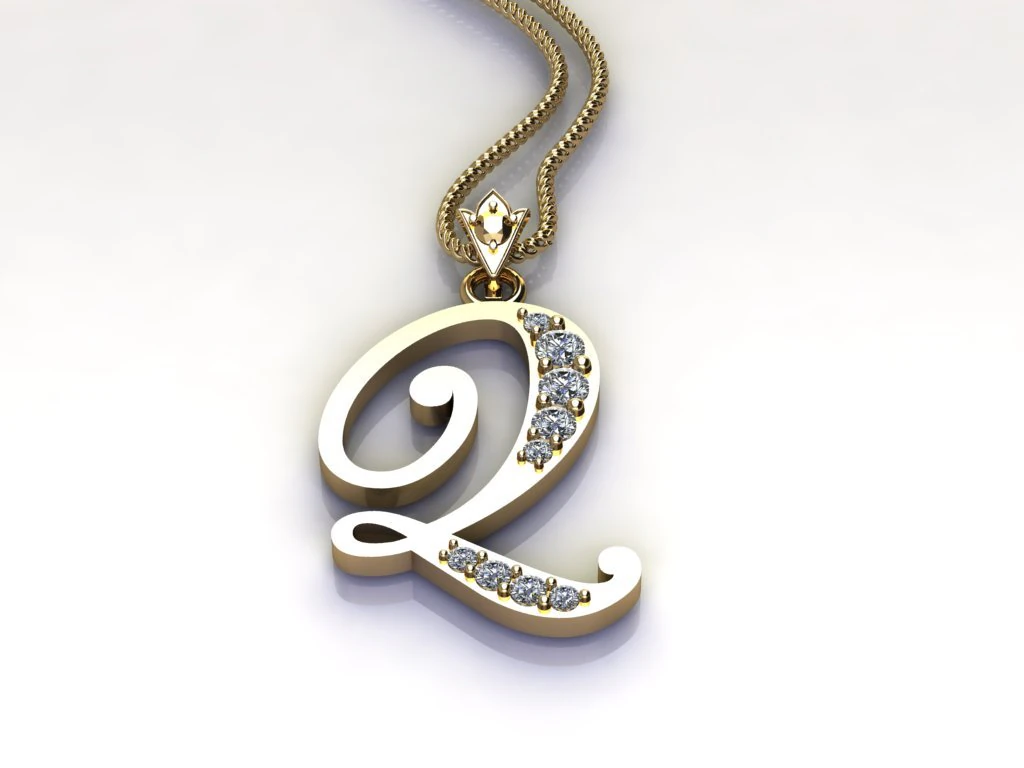 Alphabets letter Q pendant 3D Model .c4d .max .obj .3ds .fbx .stl .blend 