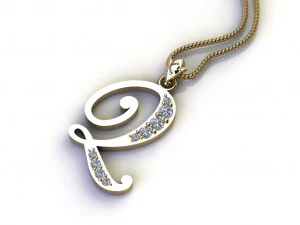 Alphabets letter Q pendant 3D Model