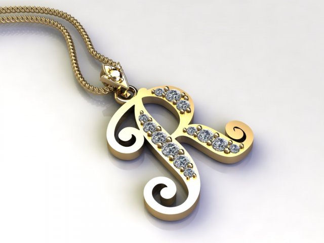 Letter r hotsell pendant design