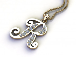 Alphabets letter R pendant Modèle 3D
