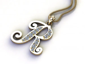Alphabets letter R pendant 3D Model