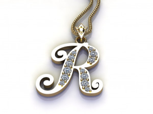 Alphabets letter R pendant Modèle 3D