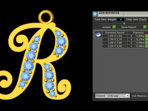 Alphabets letter R pendant 3D Model