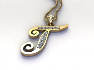 Alphabets letter T pendant Modèle 3D