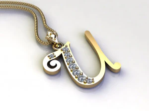 Alphabets letter U pendant 3D Model